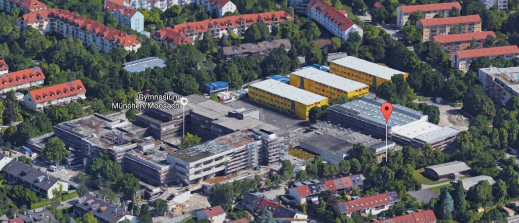 Baumaßnahmen am Gymnasium Moosach - (c) 2016 Google Maps