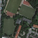 Beschlossene Sportplatzsanierung (Fotomontage basierend auf Google Maps)